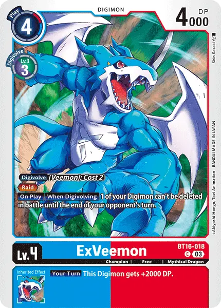 Digimon TCG Card BT16-018 Exveemon