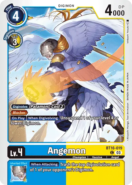 Digimon TCG Card BT16-019 Angemon