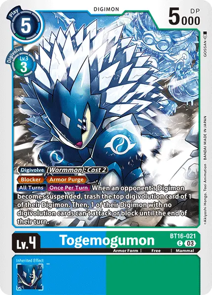 Digimon TCG Card 'BT16-021' 'Togemogumon'