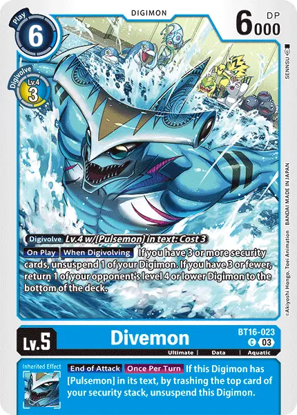 Digimon TCG Card BT16-023 Divemon