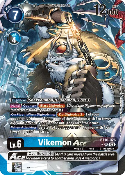 Digimon TCG Card 'BT16-026_P1' 'Vikemon'