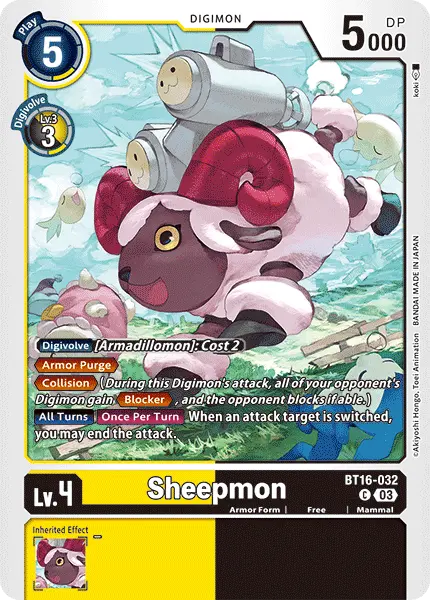 Digimon TCG Card BT16-032 Sheepmon