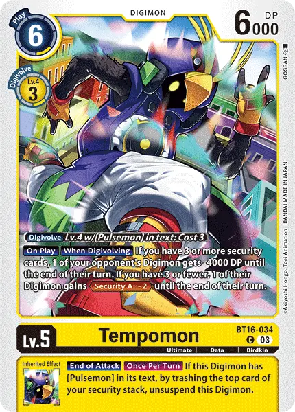 Digimon TCG Card BT16-034 Tempomon