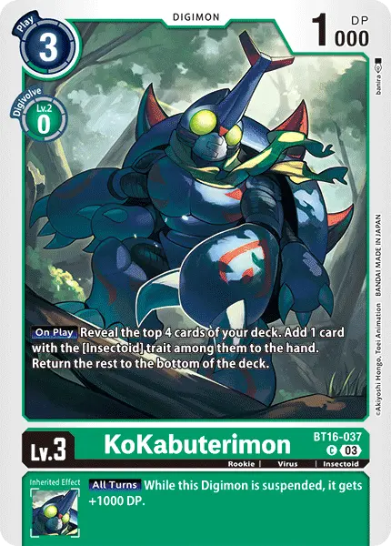 Digimon TCG Card BT16-037 KoKabuterimon
