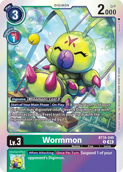 Digimon TCG Card 'BT16-040' 'Wormmon'