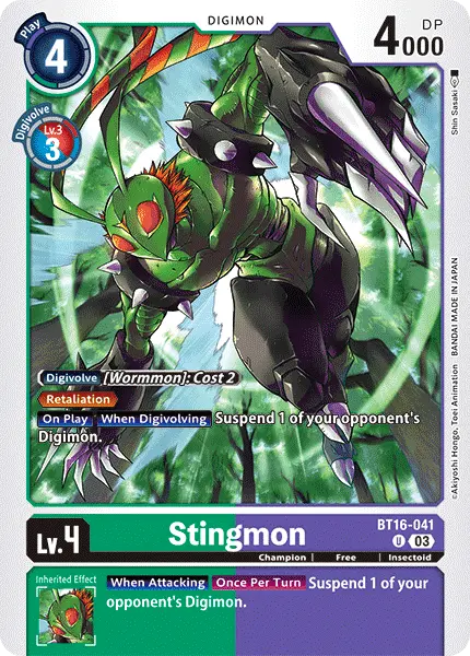 Digimon TCG Card BT16-041 Stingmon