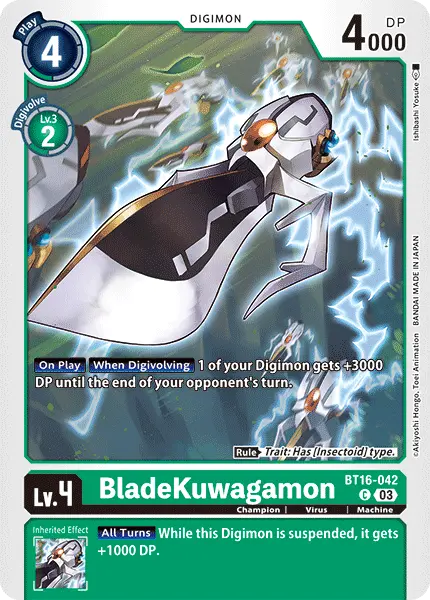 Digimon TCG Card BT16-042 BladeKuwagamon