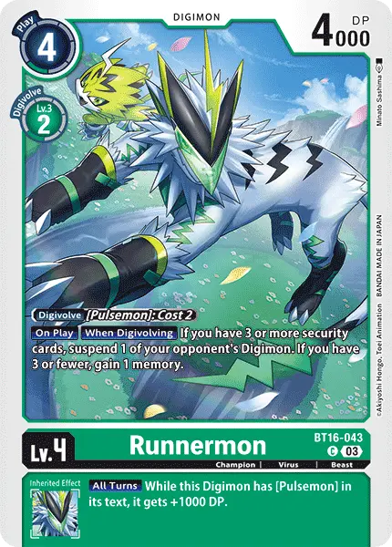 Digimon TCG Card 'BT16-043' 'Runnermon'