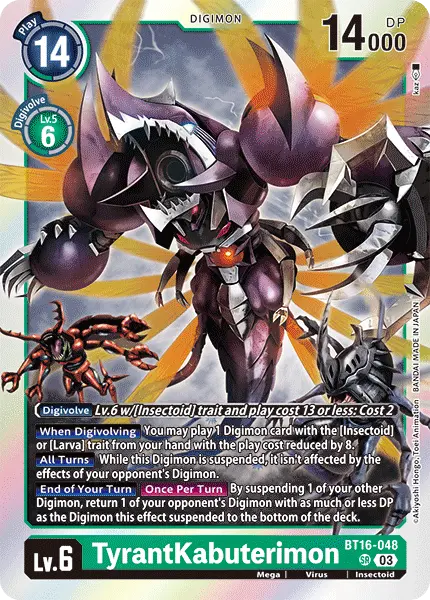 Digimon TCG Card BT16-048 TyrantKabuterimon