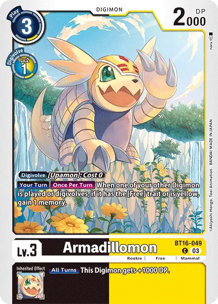 Digimon TCG Card 'BT16-049' 'Armadillomon'
