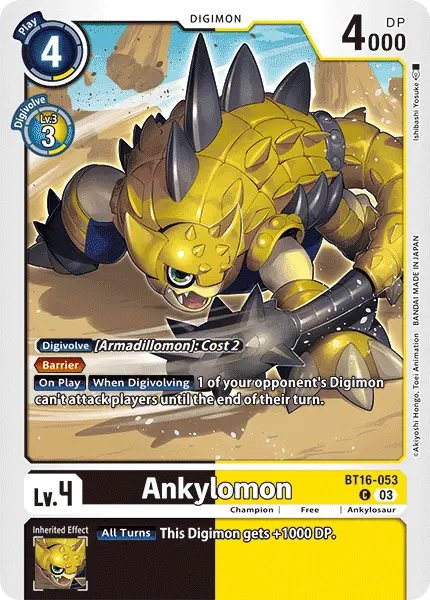Digimon TCG Card 'BT16-053' 'Ankylomon'