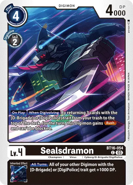 Digimon TCG Card 'BT16-054' 'Sealsdramon'