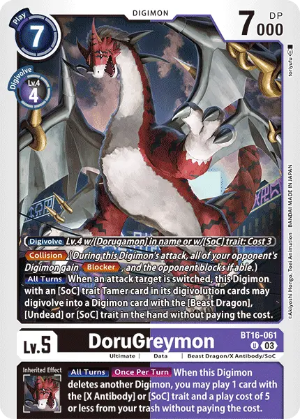 Digimon TCG Card 'BT16-061' 'DoruGreymon'
