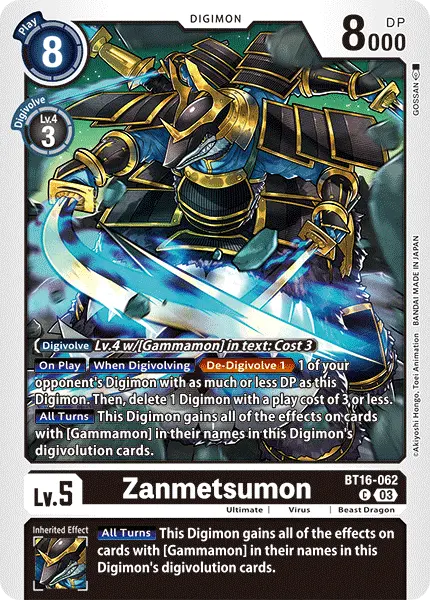 Digimon TCG Card 'BT16-062' 'Zanmetsumon'