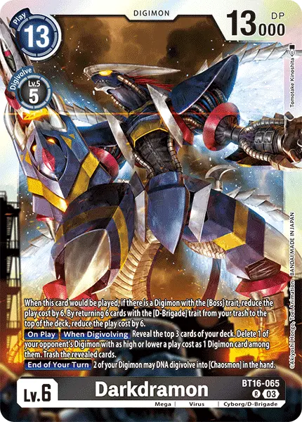 Digimon TCG Card 'BT16-065' 'Darkdramon'