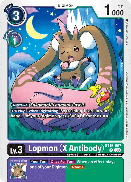 Digimon TCG Card BT16-067 Lopmon (X Antibody)