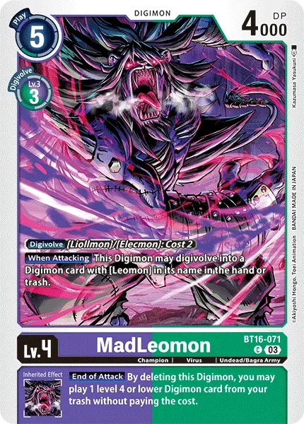 Digimon TCG Card 'BT16-071' 'MadLeomon'