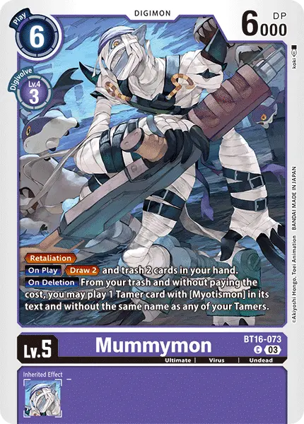 Digimon TCG Card BT16-073 Mummymon