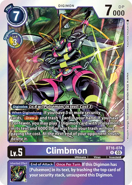 Digimon TCG Card BT16-074 Climbmon