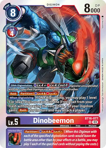 Digimon TCG Card 'BT16-077' 'Dinobeemon'