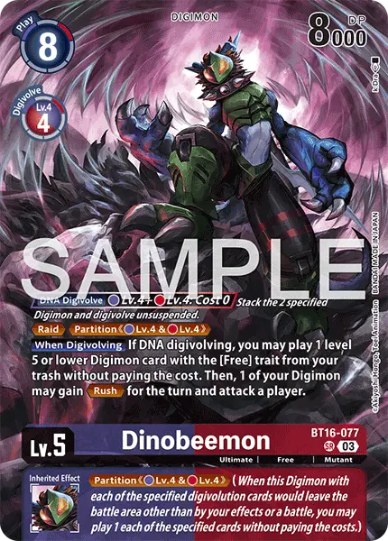 Digimon TCG Card 'BT16-077_P2' 'Dinobeemon'