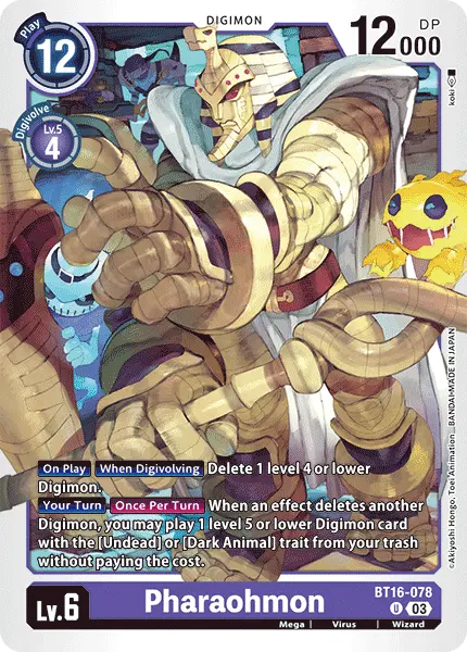 Digimon TCG Card BT16-078 Pharaohmon