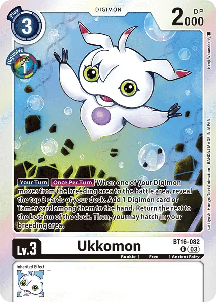 Digimon TCG Card BT16-082 Ukkomon
