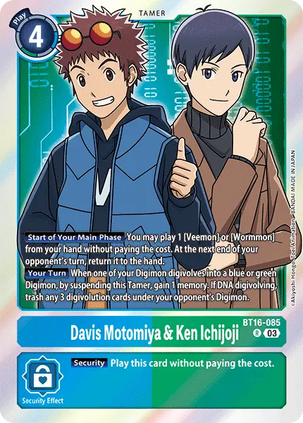Digimon TCG Card 'BT16-085' 'Davis Motomiya & Ken Ichijoji'