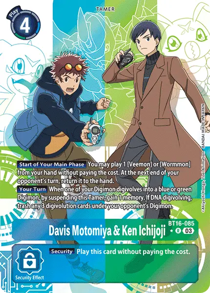 Digimon TCG Card BT16-085_P1 Davis Motomiya & Ken Ichijoji