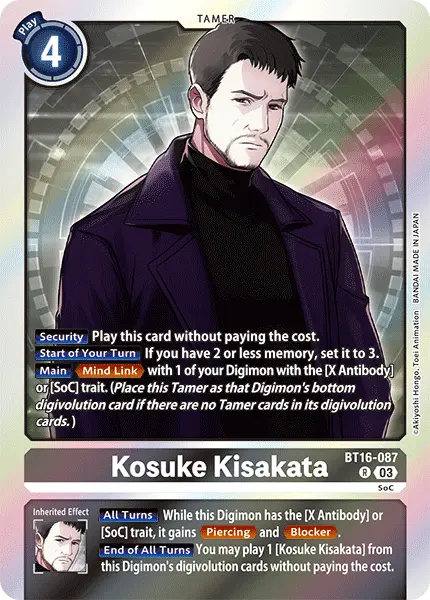 Digimon TCG Card BT16-087 Kosuke Kisakata