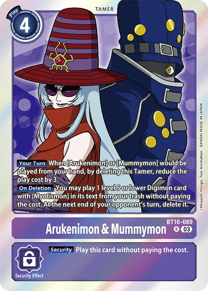 Digimon TCG Card BT16-089 Arukenimon & Mummymon