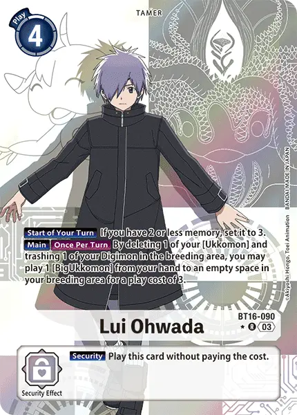 Digimon TCG Card 'BT16-090_P1' 'Lui Ohwada'