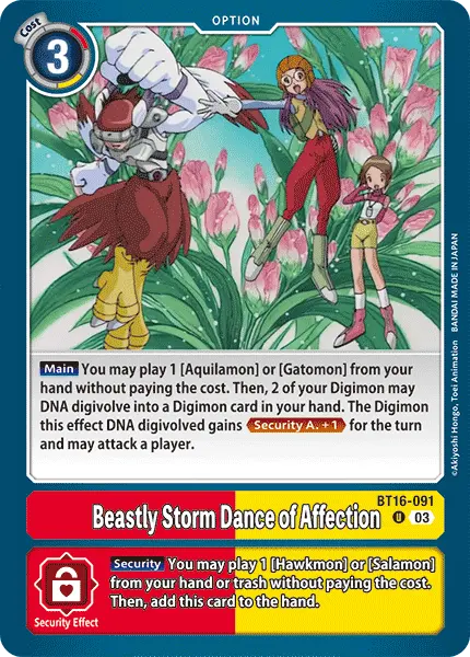 Digimon TCG Card BT16-091 Beastly Storm Dance of Affection