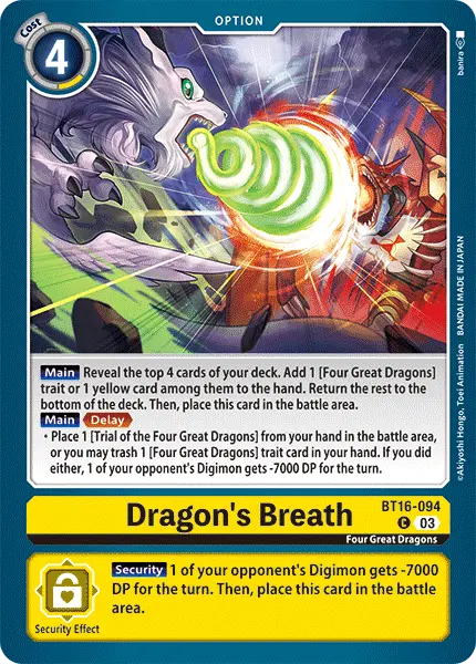 Digimon TCG Card BT16-094 Dragon Breath