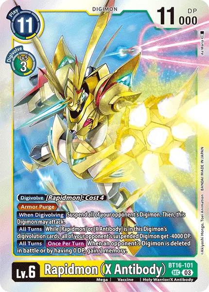 Digimon TCG Card 'BT16-101' 'Rapidmon (X Antibody)'