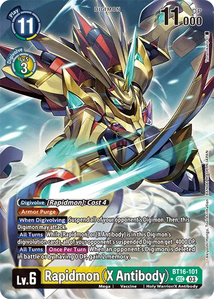 Digimon TCG Card 'BT16-101_P1' 'Rapidmon (X Antibody)'