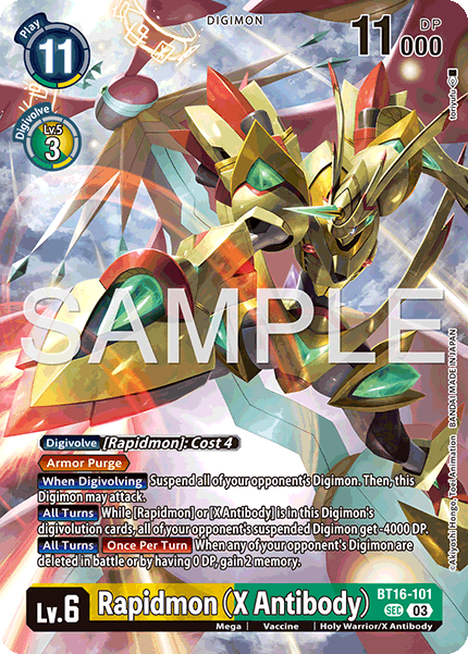 Digimon TCG Card 'BT16-101_P2' 'Rapidmon (X Antibody)'