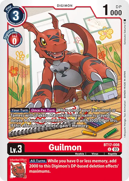 Digimon TCG Card BT17-008 Guilmon