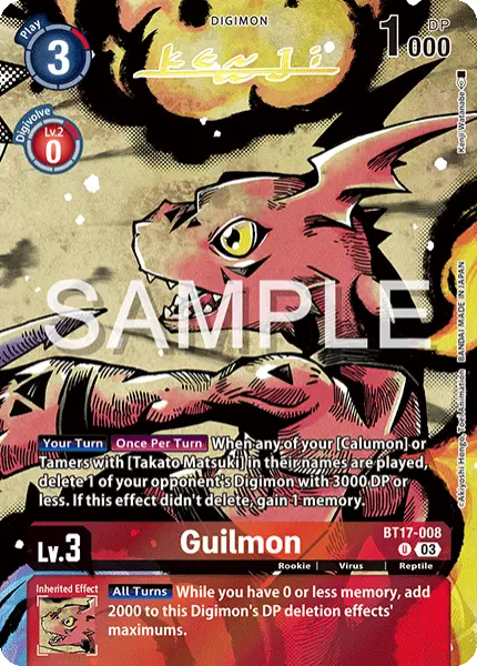 Digimon TCG Card 'BT17-008_P1' 'Guilmon'