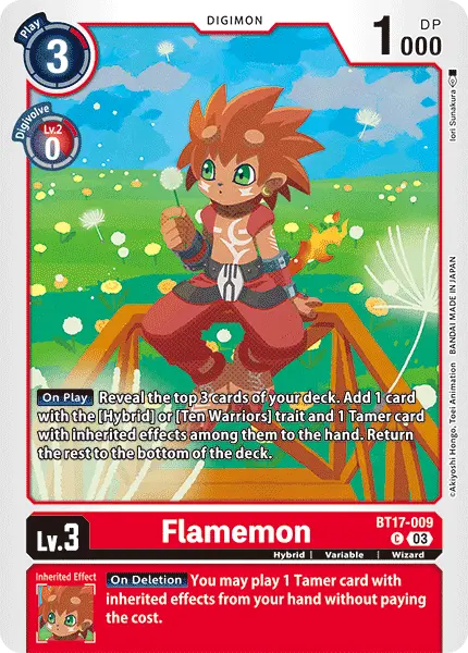 Digimon TCG Card BT17-009 Flamemon