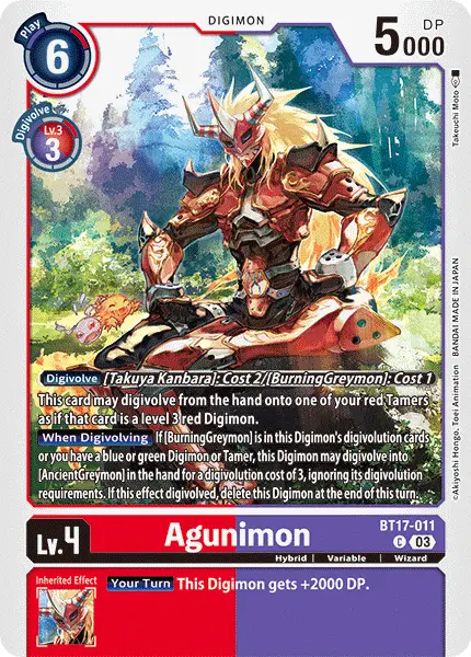 Digimon TCG Card 'BT17-011' 'Agunimon'