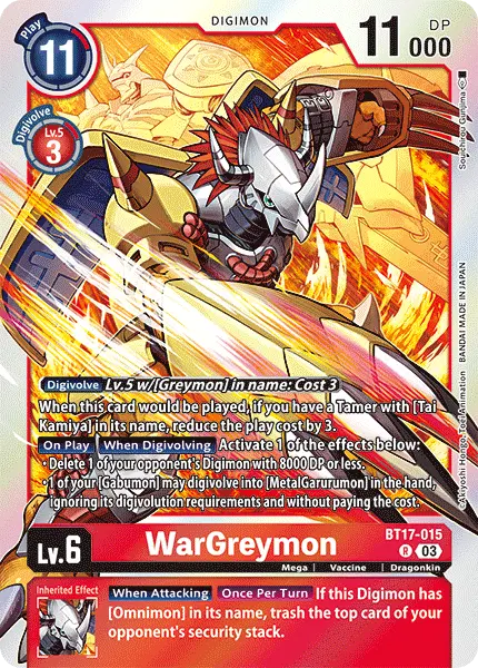 Digimon TCG Card BT17-015 WarGreymon