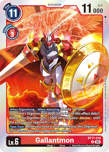 Deck Gallantmon - 5th with preview of card BT17-016