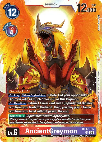 Deck AncientGreymon - 14th with preview of card BT17-017