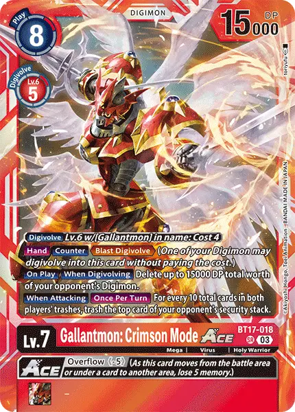 Digimon TCG Card BT17-018 Gallantmon: Crimson Mode