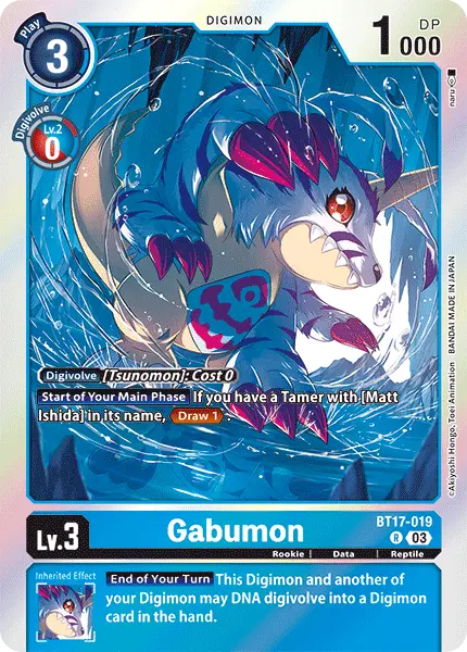 Digimon TCG Card 'BT17-019' 'Gabumon'