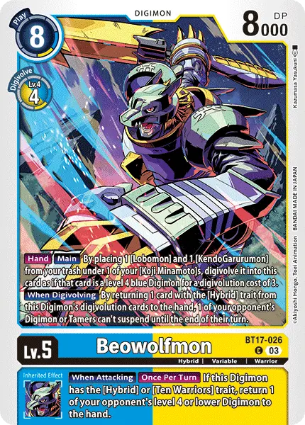 Digimon TCG Card BT17-026 Beowolfmon