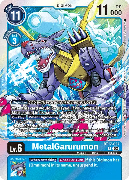 Digimon TCG Card 'BT17-027' 'MetalGarurumon'