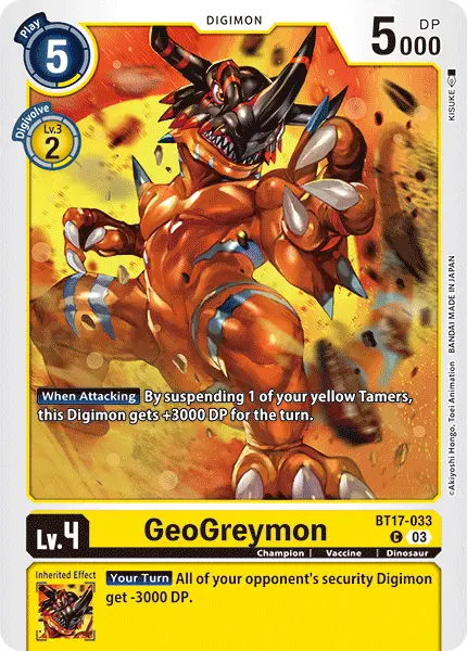 Digimon TCG Card BT17-033 GeoGreymon