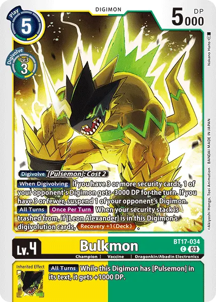 Digimon TCG Card BT17-034 Bulkmon